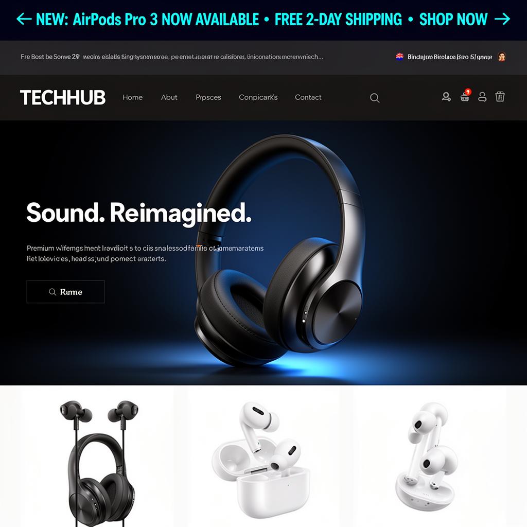 Electronics Shopify store using Flexibar announcement bar