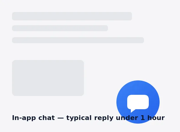 Blue chat bubble in the bottom-right corner of the Flexibar admin
