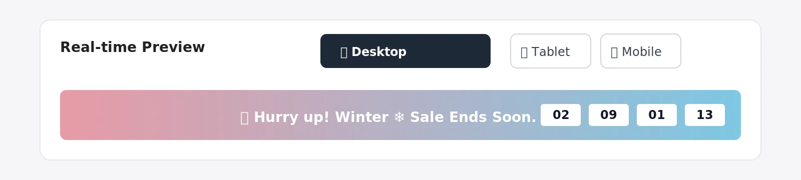 Desktop, Tablet, and Mobile preview toggle in the Flexibar editor